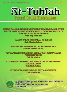 					View Vol. 5 No. 9 (2016): AT-TUHFAH : Jurnal Keislaman
				